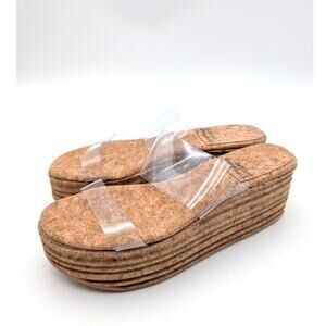 Jeffrey Campbell Trejos Platform Wedge Sandal Women's Clear Size US8.5 EU39